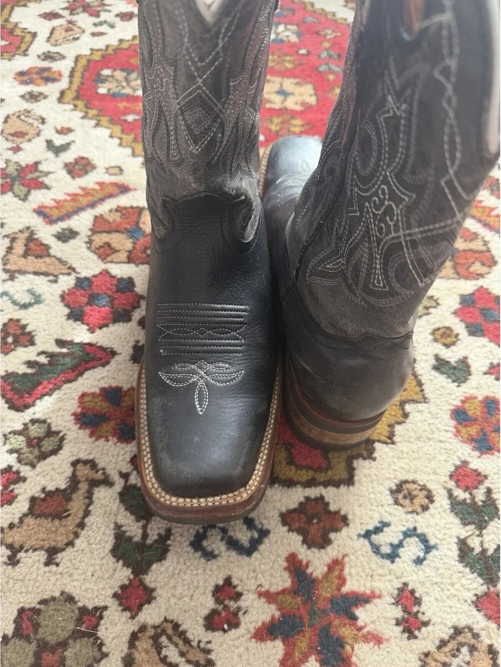 Alex Boots Genuine Leather Cowboy Boots Made In Mexico Size U.S. Mens 8